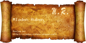 Mladen Ruben névjegykártya